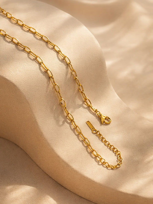 Demi Fine 18K Gold Plated Paperclip Chain Necklace | Anti Tarnish