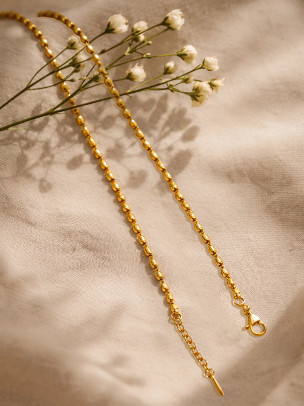 Demi Fine 18K Gold Plated Oval Pearl Chain Necklace | Anti Tarnish