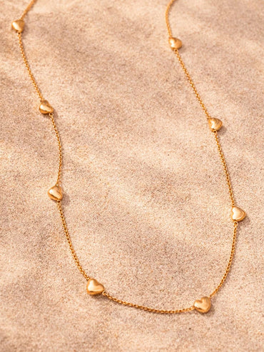 Demi Fine 18K Gold Plated Mini Heart Charm Chain Necklace | Anti Tarnish