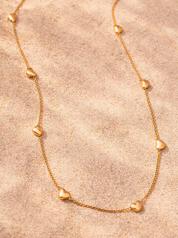 Demi Fine 18K Gold Plated Mini Heart Charm Chain Necklace | Anti Tarnish