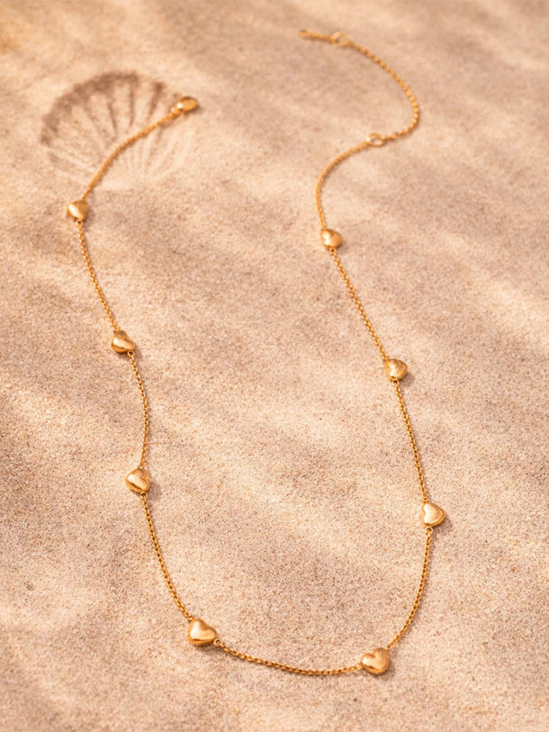 Demi Fine 18K Gold Plated Mini Heart Charm Chain Necklace | Anti Tarnish