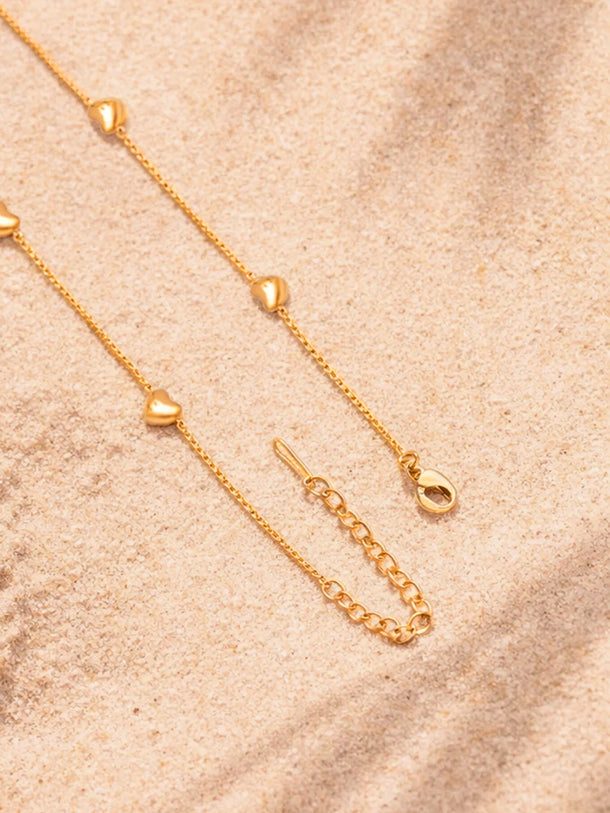 Demi Fine 18K Gold Plated Mini Heart Charm Chain Necklace | Anti Tarnish