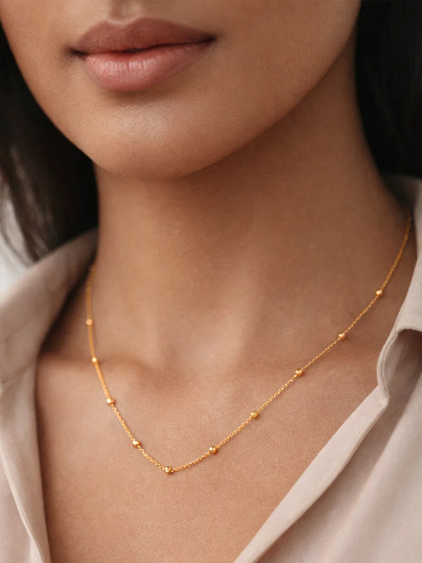 Demi Fine 18K Gold Plated Ball Beaded Chain Necklace | Anti Tarnish