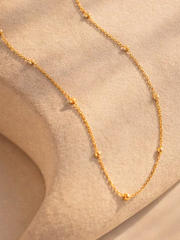 Demi Fine 18K Gold Plated Ball Beaded Chain Necklace | Anti Tarnish