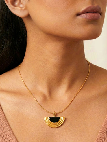 Demi Fine 18K Gold Plated Half Moon Pendant Choker Necklace | Anti Tarnish