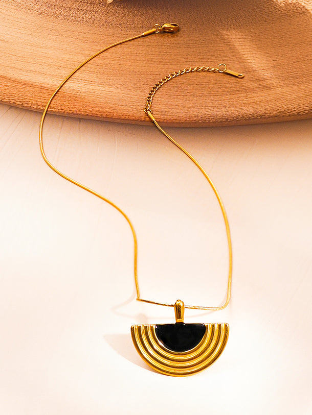 Demi Fine 18K Gold Plated Half Moon Pendant Choker Necklace | Anti Tarnish
