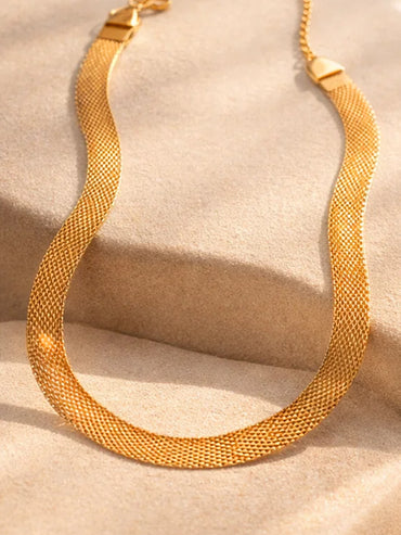 Demi Fine 18K Gold Plated Mesh Chain Necklace | Anti Tarnish