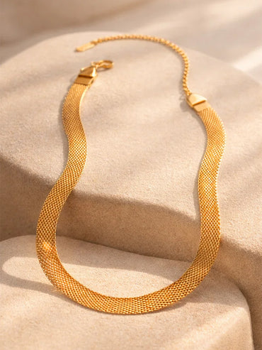 Demi Fine 18K Gold Plated Mesh Chain Necklace | Anti Tarnish