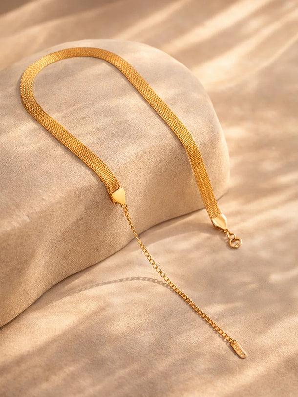 Demi Fine 18K Gold Plated Mesh Chain Necklace | Anti Tarnish
