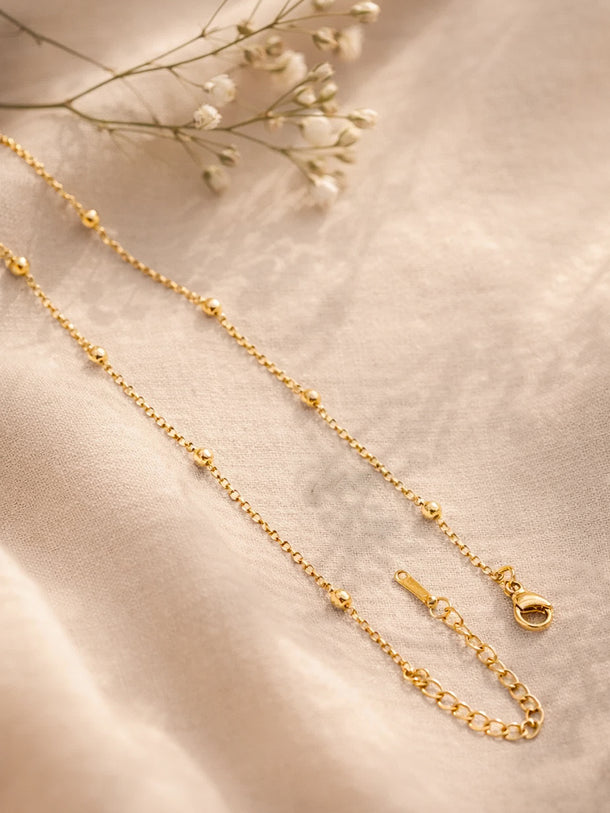 Demi Fine 18K Gold Plated Beaded Chain Heart Pendant Necklace | Anti Tarnish
