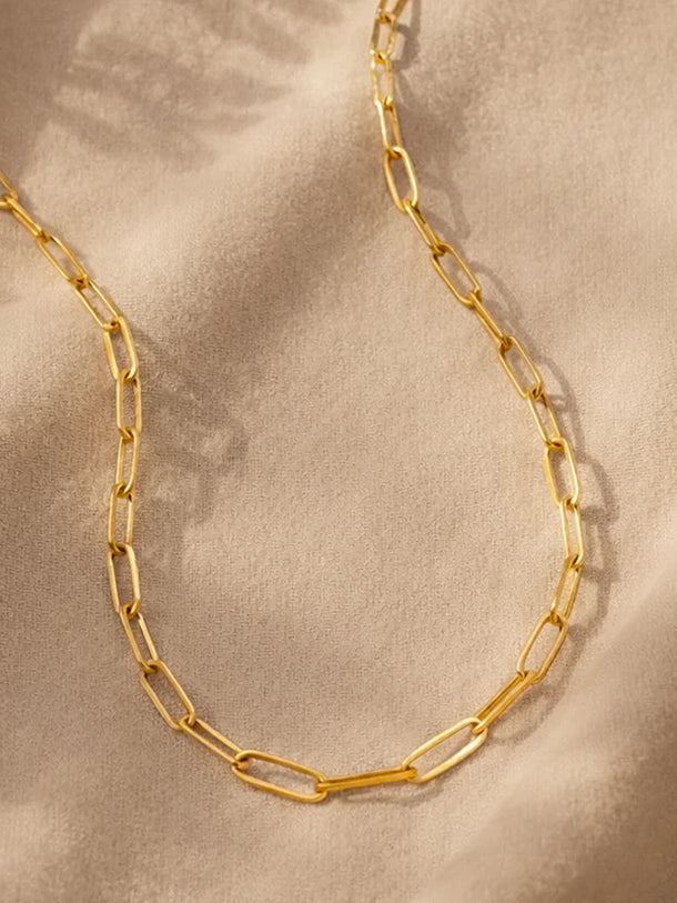 Demi Fine 18K Gold Plated Paperclip Chain Necklace | Anti Tarnish