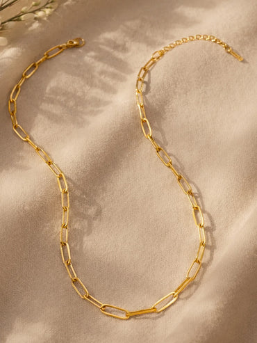 Demi Fine 18K Gold Plated Paperclip Chain Necklace | Anti Tarnish