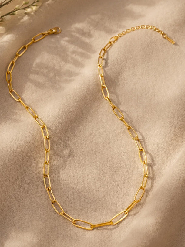 Demi Fine 18K Gold Plated Paperclip Chain Necklace | Anti Tarnish