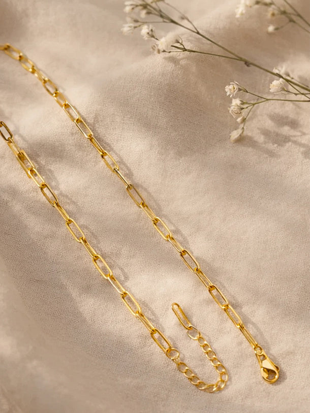 Demi Fine 18K Gold Plated Paperclip Chain Necklace | Anti Tarnish