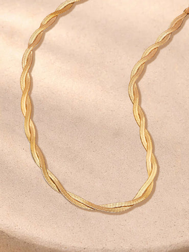 Demi Fine 18K Gold Plated Twisted Snake Chain Necklace | Anti Tarnish