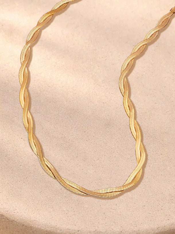 Demi Fine 18K Gold Plated Twisted Snake Chain Necklace | Anti Tarnish