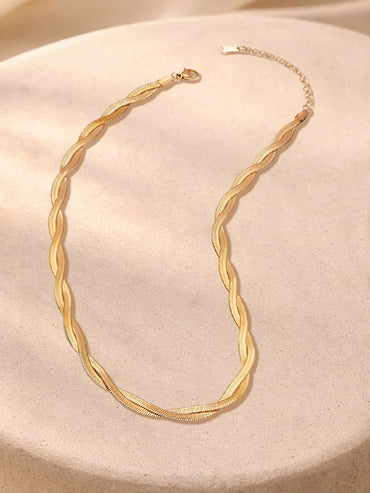 Demi Fine 18K Gold Plated Twisted Snake Chain Necklace | Anti Tarnish