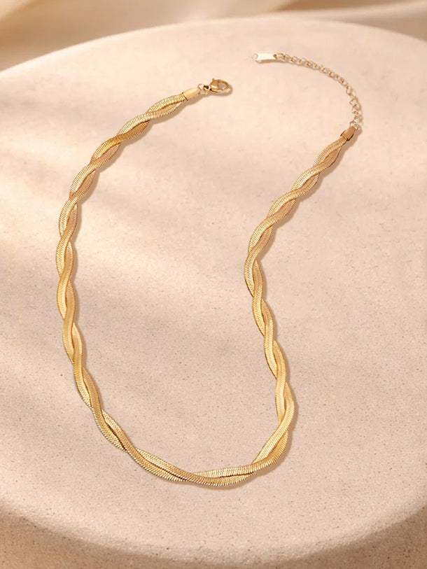 Demi Fine 18K Gold Plated Twisted Snake Chain Necklace | Anti Tarnish