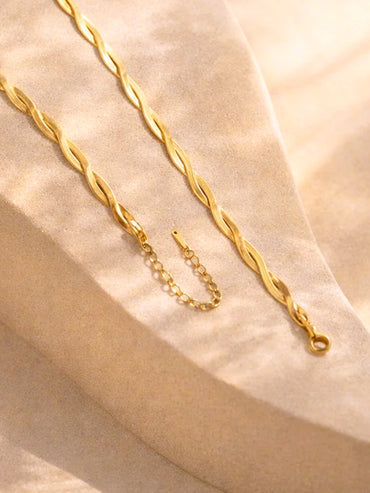 Demi Fine 18K Gold Plated Twisted Snake Chain Necklace | Anti Tarnish