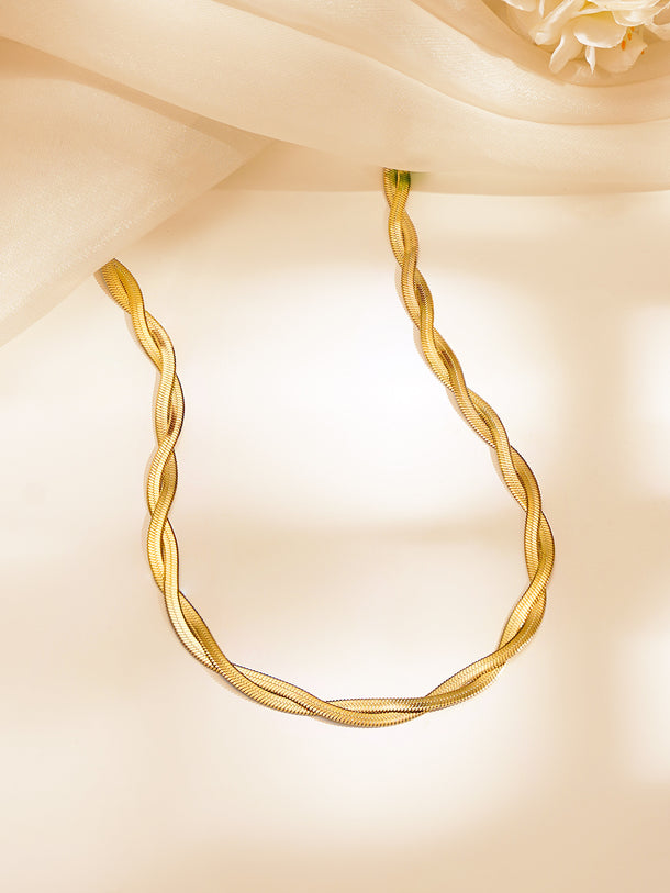 Demi Fine 18K Gold Plated Twisted Snake Chain Necklace | Anti Tarnish