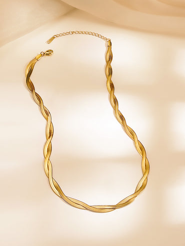 Demi Fine 18K Gold Plated Twisted Snake Chain Necklace | Anti Tarnish