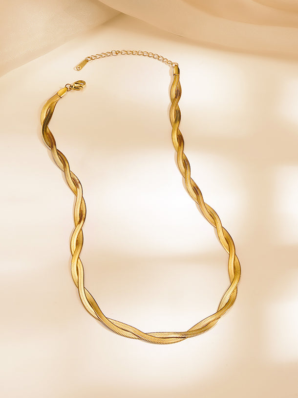 Demi Fine 18K Gold Plated Twisted Snake Chain Necklace | Anti Tarnish