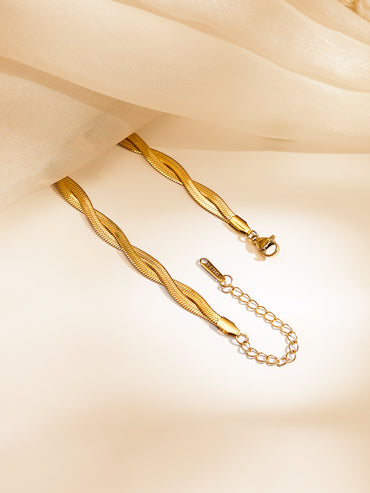 Demi Fine 18K Gold Plated Twisted Snake Chain Necklace | Anti Tarnish