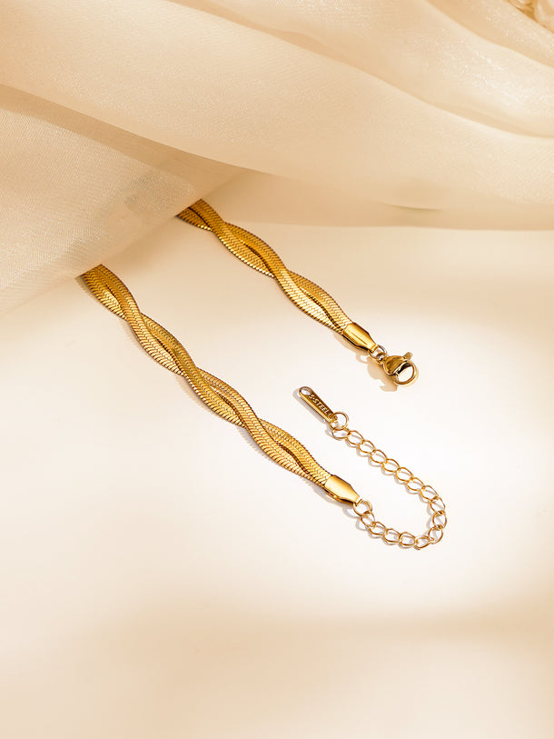 Demi Fine 18K Gold Plated Twisted Snake Chain Necklace | Anti Tarnish