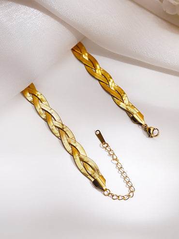 Demi Fine 18K Gold Plated Stainless steel Twisted Snake Chain Necklace