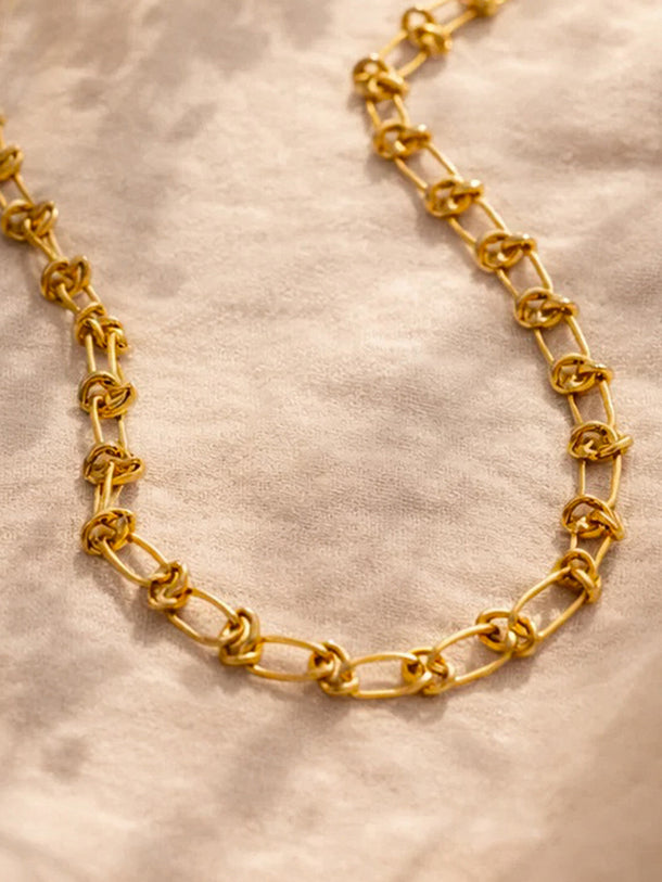 Demi Fine 18K Gold Plated Knot Chunky Link Chain Necklace | Anti Tarnish