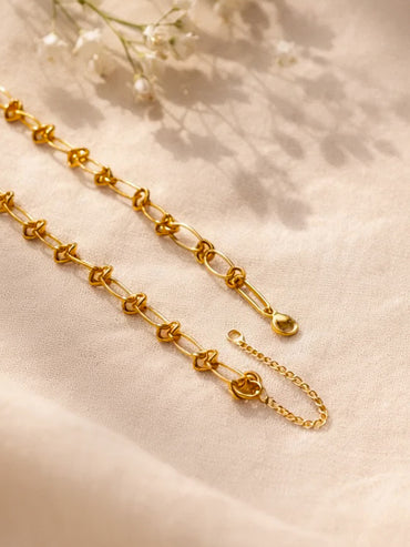 Demi Fine 18K Gold Plated Knot Chunky Link Chain Necklace | Anti Tarnish