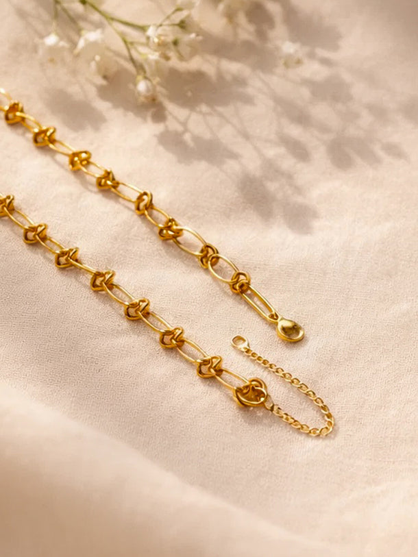 Demi Fine 18K Gold Plated Knot Chunky Link Chain Necklace | Anti Tarnish