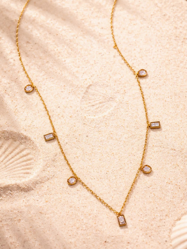 Demi Fine 18K Gold Plated Crystal Charm Chain Necklace | Anti Tarnish