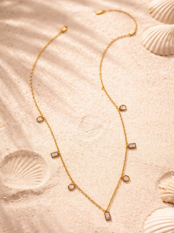 Demi Fine 18K Gold Plated Crystal Charm Chain Necklace | Anti Tarnish