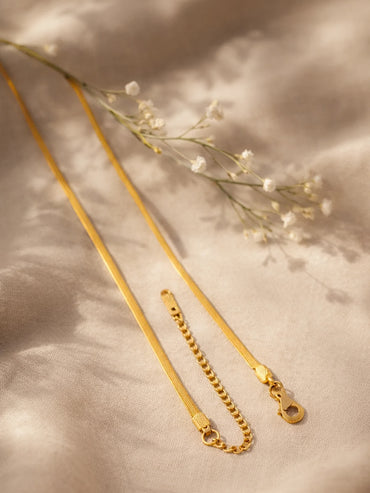 Demi Fine Gold Plated Emerald Whisper Snake Chain Necklace