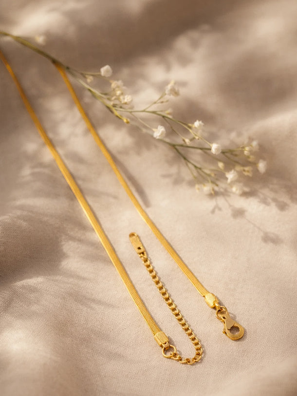 Demi Fine Gold Plated Emerald Whisper Snake Chain Necklace