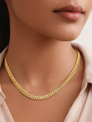 Demi Fine 18K Gold Plated Patterned Chain Necklace | Anti Tarnish
