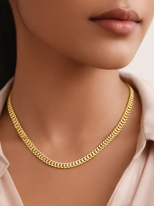 Demi Fine 18K Gold Plated Patterned Chain Necklace | Anti Tarnish