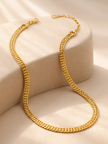 Demi Fine 18K Gold Plated Patterned Chain Necklace | Anti Tarnish