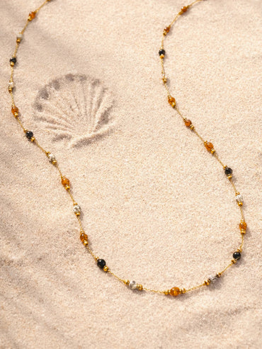 Demi Fine 18K Gold Plated Multicolor Beaded Chain Necklace | Anti Tarnish