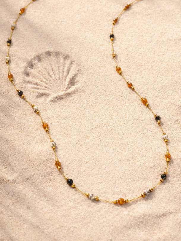 Demi Fine 18K Gold Plated Multicolor Beaded Chain Necklace | Anti Tarnish