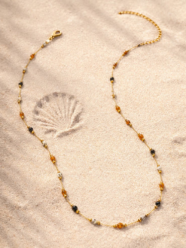 Demi Fine 18K Gold Plated Multicolor Beaded Chain Necklace | Anti Tarnish
