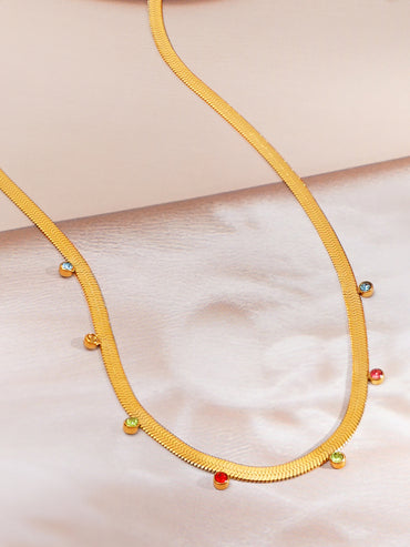 Demi Fine 18K Gold Plated Multi-Crystal Drop Chain Necklace | Anti Tarnish