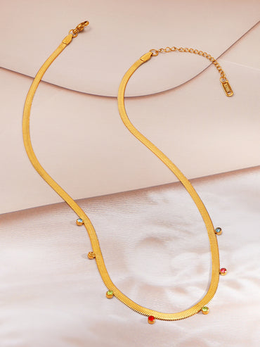 Demi Fine 18K Gold Plated Multi-Crystal Drop Chain Necklace | Anti Tarnish