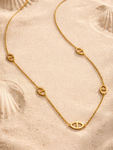 Demi Fine 18K Gold Plated Oval Link Accent Chain Necklace | Anti Tarnish