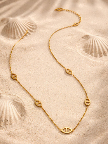 Demi Fine 18K Gold Plated Oval Link Accent Chain Necklace | Anti Tarnish