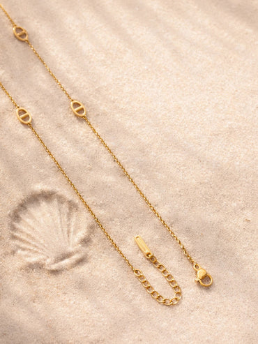 Demi Fine 18K Gold Plated Oval Link Accent Chain Necklace | Anti Tarnish