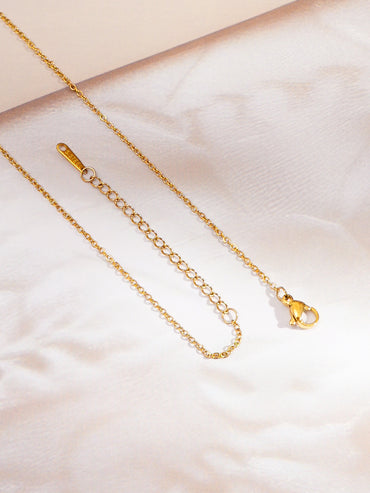 Demifine 18K Gold Plated Stainless steel Cubic Zirconia Bar Pendant Necklace