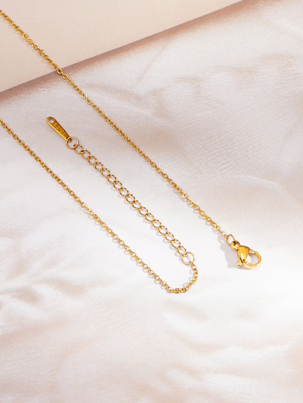Demifine 18K Gold Plated Stainless steel Cubic Zirconia Bar Pendant Necklace