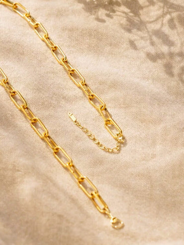 Demifine 18K Gold Plated Stainless steel Chunky Paperclip Chain Necklace
